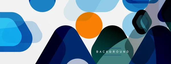 Color bubbles and rounded geometric shapes on white. Vector geometric minimal abstract background for wallpaper, banner, background, landing page — Stock Vector