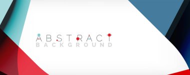 Asgari soyut arkaplan - beyaz üzerine gölge çizgileri ile örtüşen renk şekilleri. Duvar Kağıdı, Sancak, Arkaplan, İniş Sayfası için Vektör İllüstrasyonu