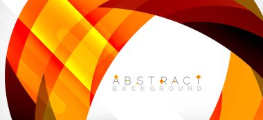 Geometrik soyut arkaplan. Üst üste binen renk şekilleriyle çember oluşturuldu. Duvar Kağıdı, Sancak, Arkaplan, İniş Sayfası için Vektör İllüstrasyonu