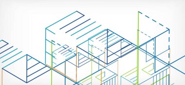 Soyut arkaplan. Beyaz arkaplanda renk çizgileri. Doğrusal soyut kompozisyon. Duvar kağıdı, afiş, arkaplan, iniş sayfası için tekno veya iş konsepti