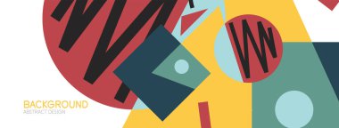 Blokları, çizgileri, geometrik şekilleri olan soyut bir arkaplan. Duvar kağıdı, afiş, arkaplan, iniş sayfası için tekno veya iş konsepti