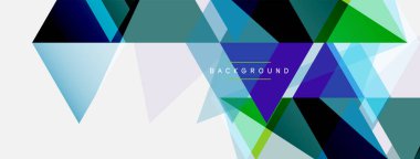 Mozaik üçgenler geometrik arkaplan. Tekno veya iş konsepti, duvar kağıdı, afiş, arkaplan, iniş sayfası deseni