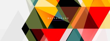 Renkli üçgen bileşimi, geometrik soyut arkaplan. Tekno veya iş konsepti, duvar kağıdı, afiş, arkaplan, iniş sayfası deseni