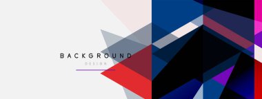 Mozaik üçgenler geometrik arkaplan. Tekno veya iş konsepti, duvar kağıdı, afiş, arkaplan, iniş sayfası deseni