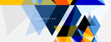 Mozaik üçgenler geometrik arkaplan. Tekno veya iş konsepti, duvar kağıdı, afiş, arkaplan, iniş sayfası deseni