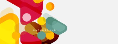 Soyut yuvarlak geometrik şekiller ve daireler. Duvar kağıdı, afiş, arkaplan veya iniş için moda tekno iş şablonu