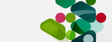 Soyut yuvarlak geometrik şekiller ve daireler. Duvar kağıdı, afiş, arkaplan veya iniş için moda tekno iş şablonu