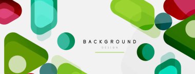 Soyut yuvarlak geometrik şekiller ve daireler. Duvar kağıdı, afiş, arkaplan veya iniş için moda tekno iş şablonu