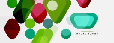 Soyut yuvarlak geometrik şekiller ve daireler. Duvar kağıdı, afiş, arkaplan veya iniş için moda tekno iş şablonu