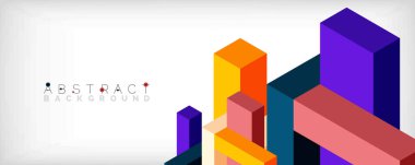 Soyut arkaplan. 3 boyutlu küp, küp elementler ve bloklar. Duvar kağıdı, afiş, arkaplan, iniş sayfası için tekno veya iş konsepti