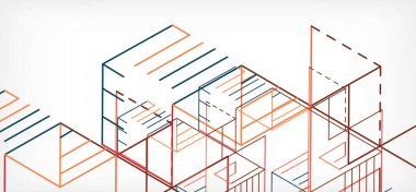 Soyut arkaplan. Beyaz arkaplanda renk çizgileri. Doğrusal soyut kompozisyon. Duvar kağıdı, afiş, arkaplan, iniş sayfası için tekno veya iş konsepti