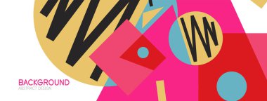 Blokları, çizgileri, geometrik şekilleri olan soyut bir arkaplan. Duvar kağıdı, afiş, arkaplan, iniş sayfası için tekno veya iş konsepti