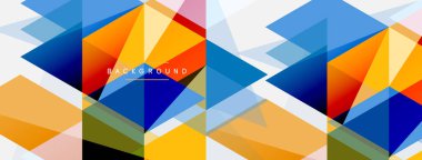 Renkli üçgen bileşimi, geometrik soyut arkaplan. Tekno veya iş konsepti, duvar kağıdı, afiş, arkaplan, iniş sayfası deseni