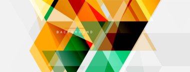 Mozaik üçgenler geometrik arkaplan. Tekno veya iş konsepti, duvar kağıdı, afiş, arkaplan, iniş sayfası deseni