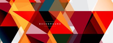 Mozaik üçgenler geometrik arkaplan. Tekno veya iş konsepti, duvar kağıdı, afiş, arkaplan, iniş sayfası deseni