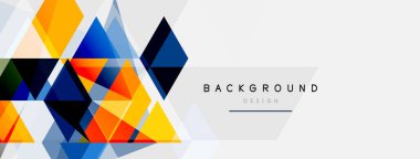 Mozaik üçgenler geometrik arkaplan. Tekno veya iş konsepti, duvar kağıdı, afiş, arkaplan, iniş sayfası deseni