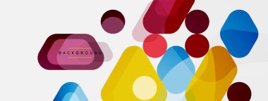 Soyut yuvarlak geometrik şekiller ve daireler. Duvar kağıdı, afiş, arkaplan veya iniş için moda tekno iş şablonu