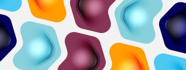 Beyaz arka planda renkli ok şekilleri. Minimum geometrik soyut arkaplan. Duvar kağıdı afişi veya iniş sayfası için vektör illüstrasyonu