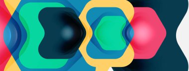 Beyaz arka planda renkli ok şekilleri. Minimum geometrik soyut arkaplan. Duvar kağıdı afişi veya iniş sayfası için vektör illüstrasyonu