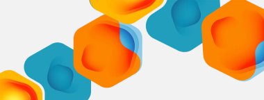 Beyaz arka planda renkli ok şekilleri. Minimum geometrik soyut arkaplan. Duvar kağıdı afişi veya iniş sayfası için vektör illüstrasyonu