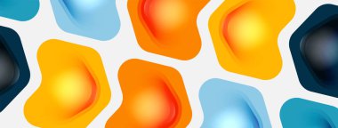 Beyaz arka planda renkli ok şekilleri. Minimum geometrik soyut arkaplan. Duvar kağıdı afişi veya iniş sayfası için vektör illüstrasyonu