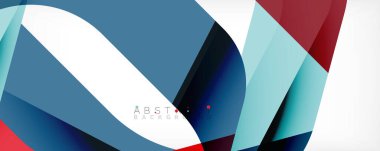 Geometrik soyut arkaplan - beyaz üzerine çok renkli soyut şekiller. Duvar Kağıdı, Sancak, Arkaplan, İniş Sayfası için Vektör İllüstrasyonu