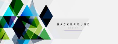 Renkli üçgen bileşimi, geometrik soyut arkaplan. Tekno veya iş konsepti, duvar kağıdı, afiş, arkaplan, iniş sayfası deseni