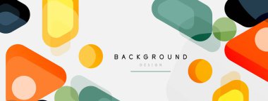 Soyut yuvarlak geometrik şekiller ve daireler. Duvar kağıdı, afiş, arkaplan veya iniş için moda tekno iş şablonu