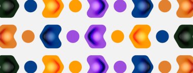 Beyaz arka planda renkli ok şekilleri. Minimum geometrik soyut arkaplan. Duvar kağıdı afişi veya iniş sayfası için vektör illüstrasyonu