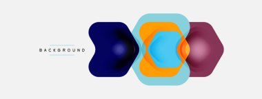 Beyaz arka planda renkli ok şekilleri. Minimum geometrik soyut arkaplan. Duvar kağıdı afişi veya iniş sayfası için vektör illüstrasyonu