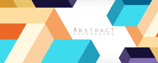 Fondo abstracto. 3d cubos, elementos cúbicos y bloques. Techno o concepto de negocio para fondo de pantalla, banner, fondo, landing page — Vector de stock