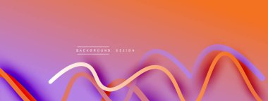 Gölge efektli dalga çizgisi olan soyut gradyan arkaplan. Geometrik bileşim. 3B gölge efektleri ve sıvı eğimleri