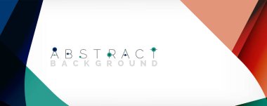 Asgari soyut arkaplan - beyaz üzerine gölge çizgileri ile örtüşen renk şekilleri. Duvar Kağıdı, Sancak, Arkaplan, İniş Sayfası için Vektör İllüstrasyonu