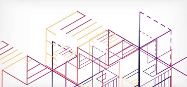 Soyut arkaplan. Beyaz arkaplanda renk çizgileri. Doğrusal soyut kompozisyon. Duvar kağıdı, afiş, arkaplan, iniş sayfası için tekno veya iş konsepti