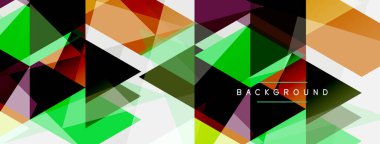 Renkli üçgen bileşimi, geometrik soyut arkaplan. Tekno veya iş konsepti, duvar kağıdı, afiş, arkaplan, iniş sayfası deseni