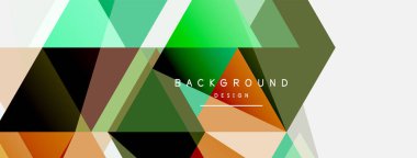 Renkli üçgen bileşimi, geometrik soyut arkaplan. Tekno veya iş konsepti, duvar kağıdı, afiş, arkaplan, iniş sayfası deseni
