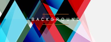 Mozaik üçgenler geometrik arkaplan. Tekno veya iş konsepti, duvar kağıdı, afiş, arkaplan, iniş sayfası deseni