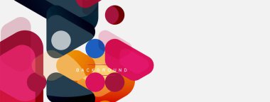 Soyut yuvarlak geometrik şekiller ve daireler. Duvar kağıdı, afiş, arkaplan veya iniş için moda tekno iş şablonu