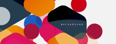 Soyut yuvarlak geometrik şekiller ve daireler. Duvar kağıdı, afiş, arkaplan veya iniş için moda tekno iş şablonu