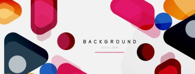 Soyut yuvarlak geometrik şekiller ve daireler. Duvar kağıdı, afiş, arkaplan veya iniş için moda tekno iş şablonu