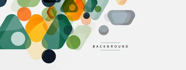 Kleurbelletjes en afgeronde geometrische vormen op wit. Vector geometrische minimale abstracte achtergrond voor behang, banner, achtergrond, landing page — Stockvector