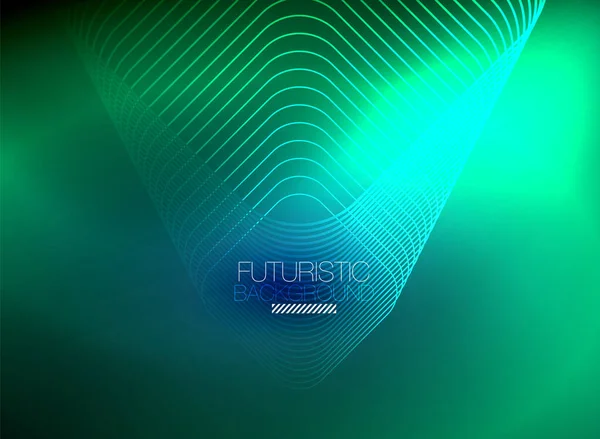 Neon color square shape lines abstract background. Shiny magic energy and motion concept, vector abstract wallpaper background — Stock Vector