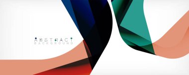 Asgari soyut arkaplan - beyaz üzerine gölge çizgileri ile örtüşen renk şekilleri. Duvar Kağıdı, Sancak, Arkaplan, İniş Sayfası için Vektör İllüstrasyonu