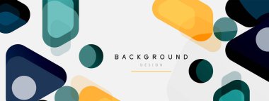 Soyut yuvarlak geometrik şekiller ve daireler. Duvar kağıdı, afiş, arkaplan veya iniş için moda tekno iş şablonu