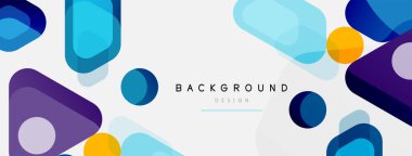 Soyut yuvarlak geometrik şekiller ve daireler. Duvar kağıdı, afiş, arkaplan veya iniş için moda tekno iş şablonu