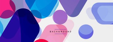 Beyaz üzerine renkli baloncuklar ve yuvarlak geometrik şekiller. Duvar kağıdı, pankart, arkaplan, iniş sayfası için vektör geometrik asgari özet arkaplan