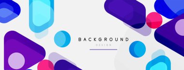 Soyut yuvarlak geometrik şekiller ve daireler. Duvar kağıdı, afiş, arkaplan veya iniş için moda tekno iş şablonu