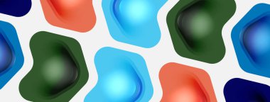 Beyaz arka planda renkli ok şekilleri. Minimum geometrik soyut arkaplan. Duvar kağıdı afişi veya iniş sayfası için vektör illüstrasyonu