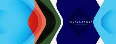 Beyaz arka planda renkli ok şekilleri. Minimum geometrik soyut arkaplan. Duvar kağıdı afişi veya iniş sayfası için vektör illüstrasyonu