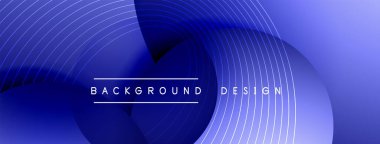 Gölgeli gradyan daireler. Vektör tekno soyut arka plan. Modern üstüste bindirme formları duvar kağıdı arkaplanı, tasarım şablonu